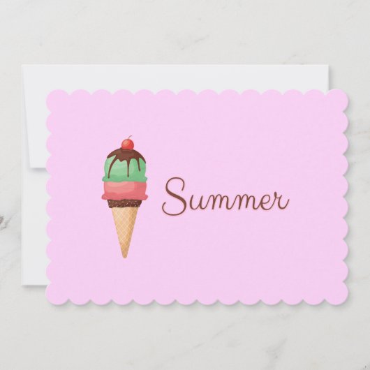 Invitation Extrémité de crème glacée d'été de partie d'école (Devant)