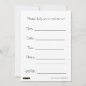 Invitation Extrémité d'invitation de partie de chimio pour le (Dos)