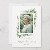 Invitation Exuberant Flower & Foliage Frame Funeral Photo (Devant)
