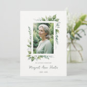 Invitation Exuberant Flower & Foliage Frame Funeral Photo (Debout devant)