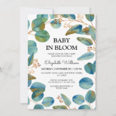 Invitation Eycalyptus Rustique Bébé Dans Le Baby shower En Fl (Devant)