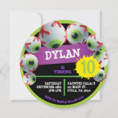Invitation EYEBALLS CRAZY Halloween Fête d'anniversaire Invit (Devant)