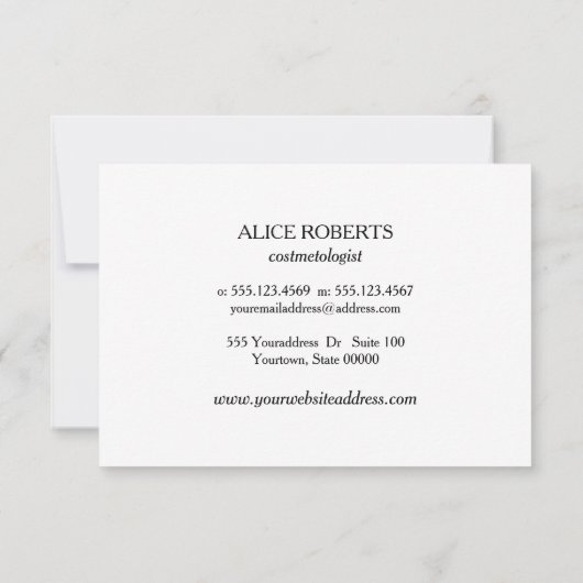 Invitation Eyelash extension Brow Bar Instructions pour la pr (Dos)