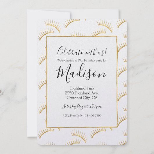 Invitation Eyelashes Glam Or (Devant)