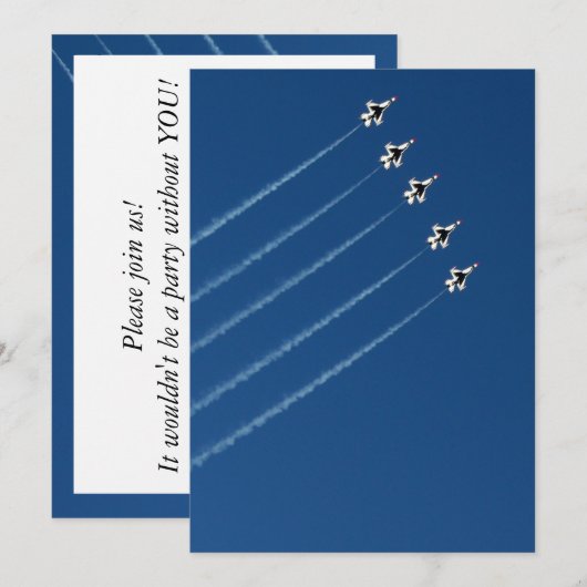 Invitation F-16 Thunderbirds Cinq Formation (Devant / Derrière)