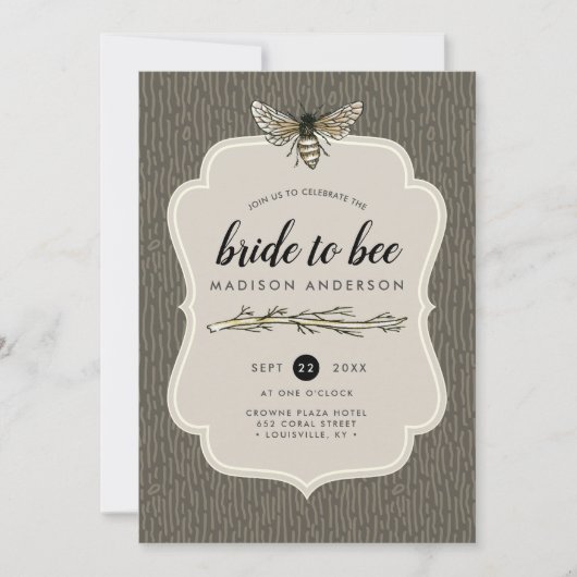 Invitation F future mariée Rustique Ocre Vintage Enterrement (Devant)