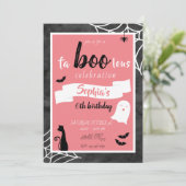 Invitation Fa"boo"lous Girls Birthday Ghost Halloween Invitat (Debout devant)