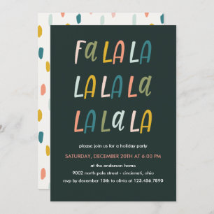 Invitation Fa la Couleur Pastel Fête de Noël