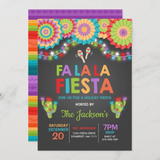Invitation Fa La Fiesta (Devant / Derrière)