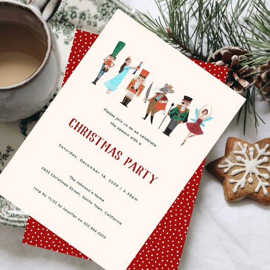 Invitation Fa La La Fête de Noël Casse-Noisette Danseur de Ba