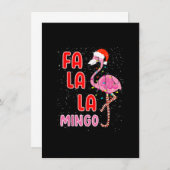 Invitation Fa la Mingo Flamant rose rose Santa Hat Joyeux (Devant / Derrière)
