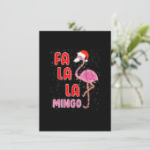 Invitation Fa la Mingo Flamant rose rose Santa Hat Joyeux (Debout devant)