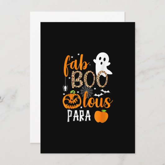 Invitation Fab Boo Lous Para Funny Halloween Teaching (Devant / Derrière)