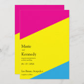 Invitation Fab Bright Summer Colors Mariage numérique (Devant / Derrière)