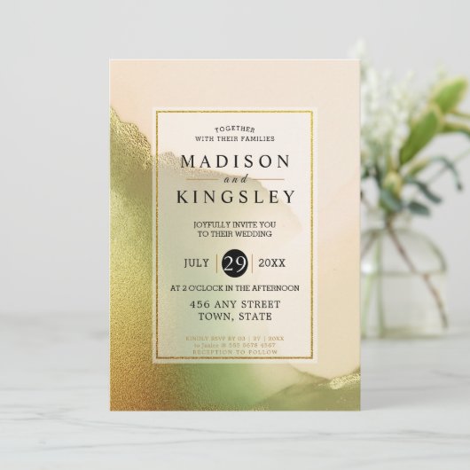 Invitation Fab Chartreuse 💚 Budget Incroyable Abstrait Marid (Debout devant)