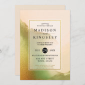 Invitation Fab Chartreuse 💚 Budget Incroyable Abstrait Marid (Devant / Derrière)