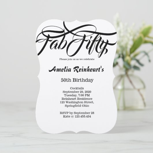 Invitation Fab Cinquante 50 Anniversaire (Debout devant)