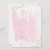 Invitation Fab Pink Watercolor Gold Confetti Anniversaire (Dos)