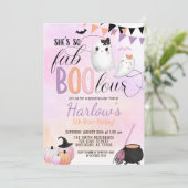 Invitation FabBOOlous Ghost Pastel Halloween Anniversaire (Debout devant)