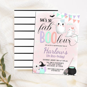 Invitation FabBOOlous Ghost Pastel Halloween Anniversaire