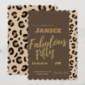 Invitation Fabolous Cheetah 50th  (Devant / Derrière)