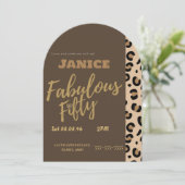 Invitation Fabolous Cheetah 50th  (Debout devant)