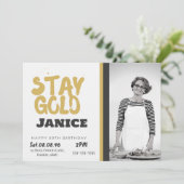 Invitation Fabolous Gold Golden 50th Personalized (Debout devant)