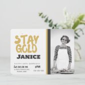 Invitation Fabolous Gold Golden 50th Personalized (Debout devant)