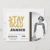 Invitation Fabolous Gold Golden 50th Personalized (Devant)
