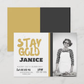 Invitation Fabolous Gold Golden 50th Personalized (Devant / Derrière)