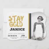 Invitation Fabolous Gold Golden 50th Personalized (Devant)