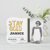 Invitation Fabolous Gold Golden 50th Personalized (Debout devant)