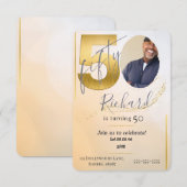 Invitation Fabolous Or personnalisé 50 ans doré (Devant / Derrière)