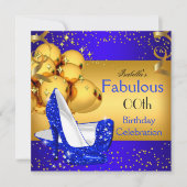 Invitation Fabrique Blue High Heels Gold Anniversaire Party 2 (Devant)