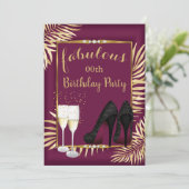 Invitation Fabrique Bourgogne Gold Palms zebra Champagne Part (Debout devant)