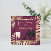 Invitation Fabrique Bourgogne Gold Palms zebra Champagne Part (Debout devant)