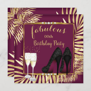 Invitation Fabrique Bourgogne Gold Palms zebra Champagne Part