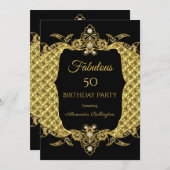 Invitation Fabrique Elite Formelle Or fête d'anniversaire Noi (Devant / Derrière)
