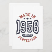 Invitation Fabriqué En 1958 Âgé À Perfection Anniversaire Cad (Devant / Derrière)