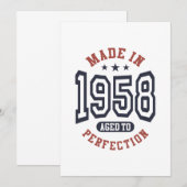 Invitation Fabriqué En 1958 Vieilli À La Perfection Cadeau D' (Devant / Derrière)