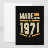 Invitation Fabriqué en 1971 Cadeau d'anniversaire (Devant / Derrière)