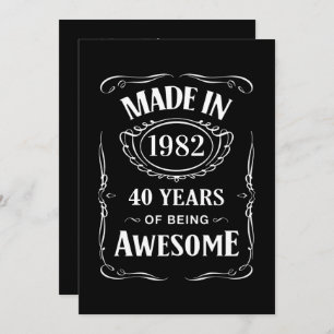 Invitation Fabriqué en 1982 40 ans d'être génial anniversaire