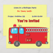 Invitation Fabrique Fire Truck (Devant / Derrière)