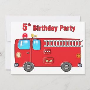 Invitation Fabrique Fire Truck 5e anniversaire