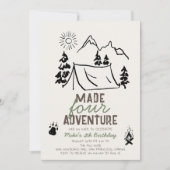 Invitation Fabriqué Four Adventure Camping Boy 4e anniversair (Devant)