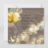 Invitation Fabrique Gold Beige Champagne Anniversaire 3 (Dos)