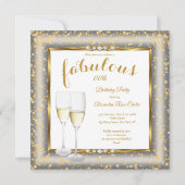 Invitation Fabrique Gold Silver Champagne Photo Anniversaire  (Devant)