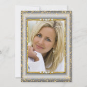 Invitation Fabrique Gold Silver Champagne Photo Anniversaire (Dos)