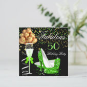 Invitation Fabrique Lime Heels Gold Black fête d'anniversaire (Debout devant)