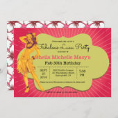 Invitation Fabrique Luau Party Retro Style Pinup (Devant / Derrière)